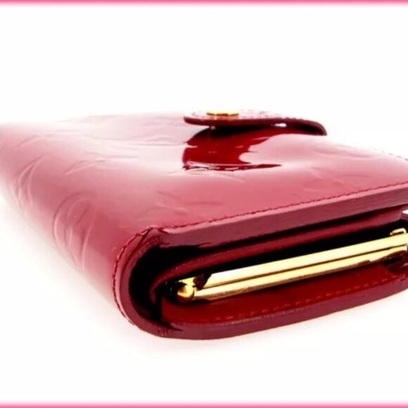 Louis Vuitton Wallet Purse Coin purse Vernis Red Woman Authentic - Picture 7 of 11